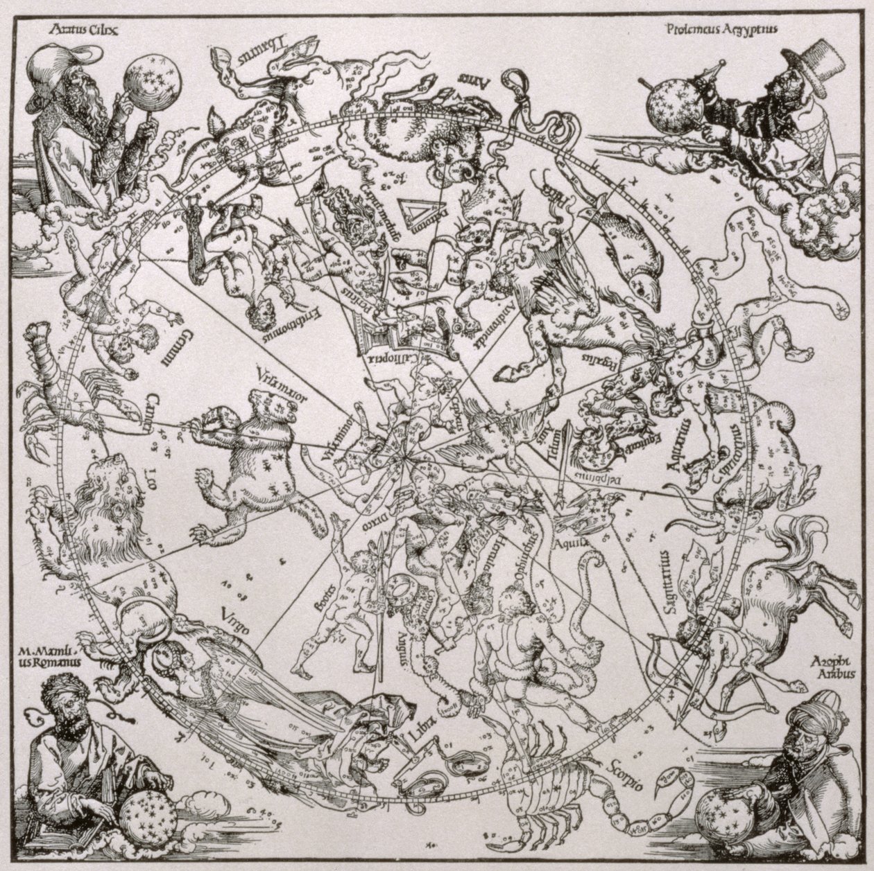Takımyıldızların temsilleri ile Kuzey Gökyüzü Haritası, c.1515 by Albrecht Dürer