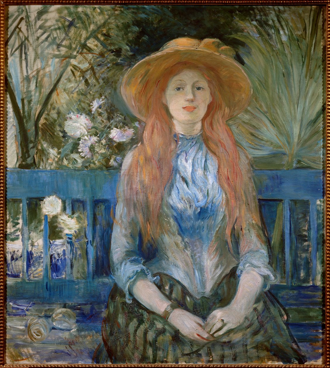 Berthe Morisot tarafından bir parkta genç kız boyama by Berthe Morisot