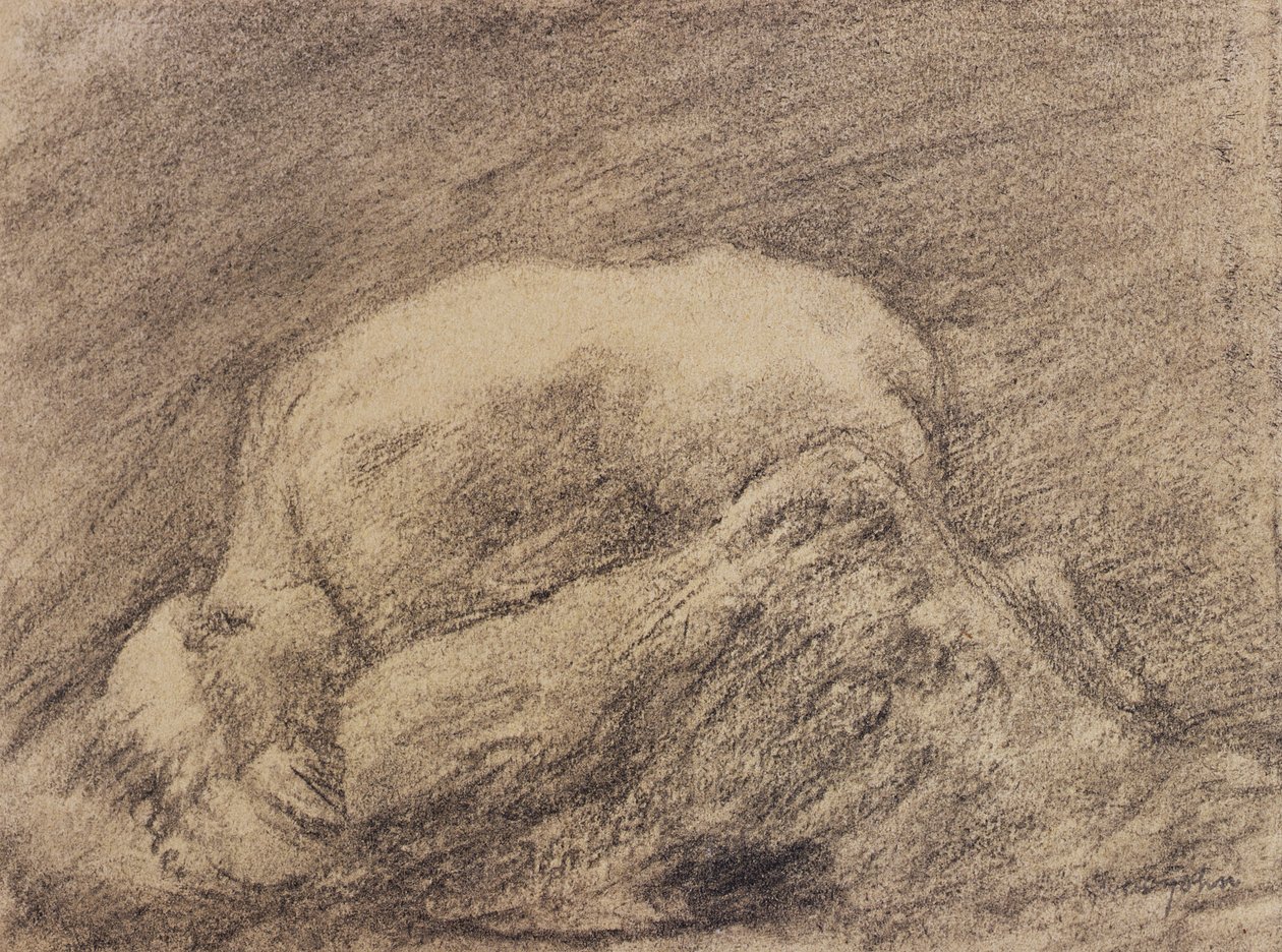 Rodin'in Danaid'inin Stüdyosunda Bir Çalışması (kağıt üzerinde kömür) by Gwen John