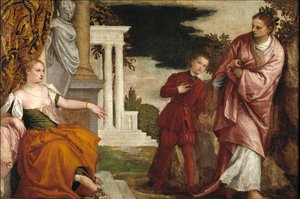 Ahlak ile Erdem Arasında Genç Adam - Erdem ile Ahlak Arasında Genç Adam - Veronese, Paolo (1528-1588) - yaklaşık 1581 - Tuval üzerine yağlı boya - 102x153 - Prado Müzesi, Madrid by Veronese