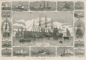 Leviathan 1858; steam nav ilerlemesini gösteren görüntülerin montajı by English School