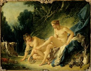 Diane banyodan çıkarken Tablo Francois Boucher (1703-1770) by François Boucher