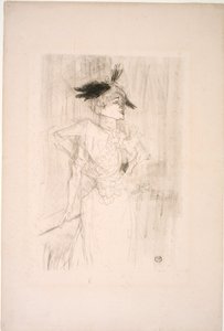 Bayan Marcelle Lender, ayakta by Henri de Toulouse Lautrec