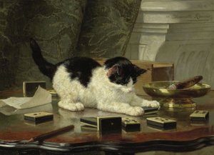 The Cat at Play, c.1860-1878 (panelde yağlı boya)
