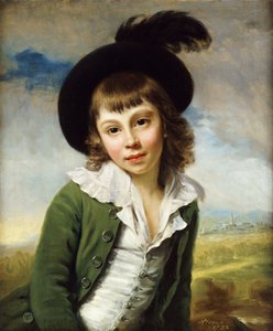 "Yeşil Çocuk": Yeşil Paltolu ve Siyah Şapkalı, Tüy Tüylü, Yarım Boy Bir Çocuğun Portresi, 1782