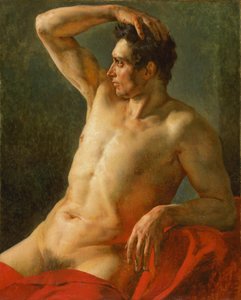 Profildeki erkek gövde, sağ kol kaldırılmış, 1812
