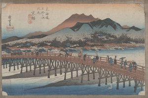55 'Kyoto: Büyük Sanjo Köprüsü' Tokaido'nun 53 İstasyonundan, 1833 dolayları