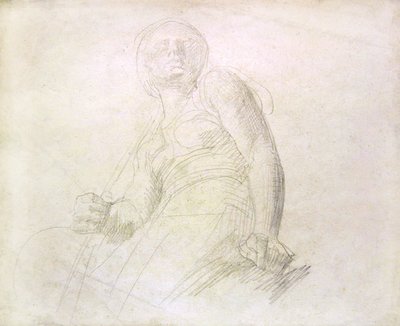 Bir figürün incelenmesi, c.1850 (kağıt üzerine kurşun kalem) by Alfred George Stevens