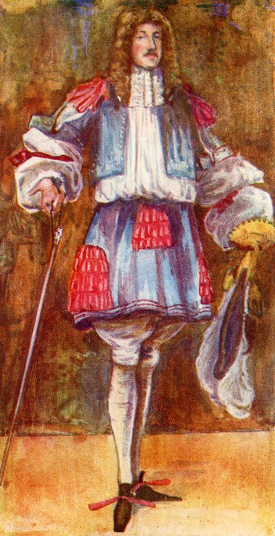 Charles II (1660-1685) saltanatında erkek kostümü by Dion Clayton Calthrop