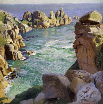 Logans Kayası, Porthcurno Plajı, Cornwall by Harold Harvey